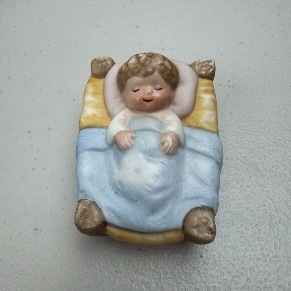 Vintage NATIVITY SET Children's 4 Piece Ceramic CHRISTMAS DARLING Baby Jesus - Picture 5 of 11